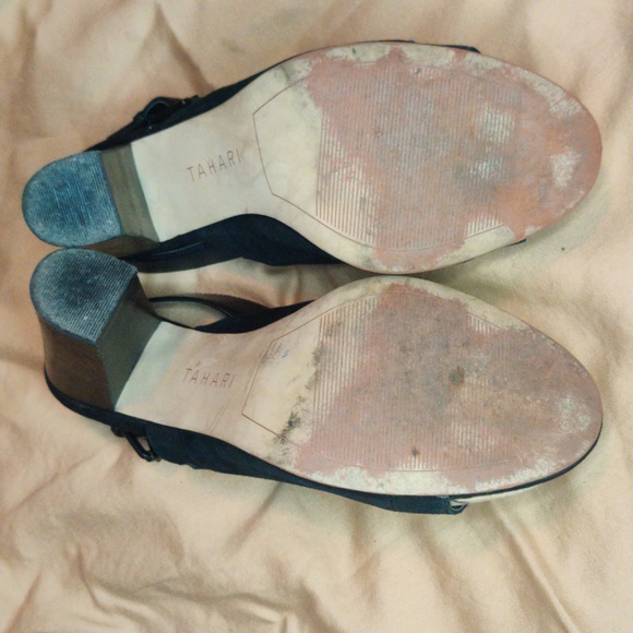 Tahari Maya Espadrilles Size 8.5 Black Suede - Picture 3 of 6